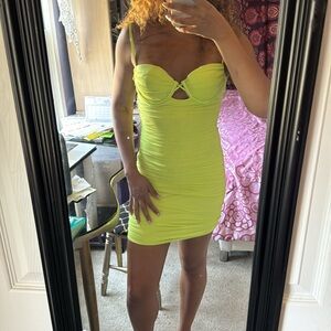 Lime Oh Polly Bustier Mini Dress